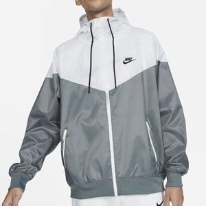 Sz XL: Nike Windrunner Windbreaker Jacket Hoodie Full Zip Gray White NWT
